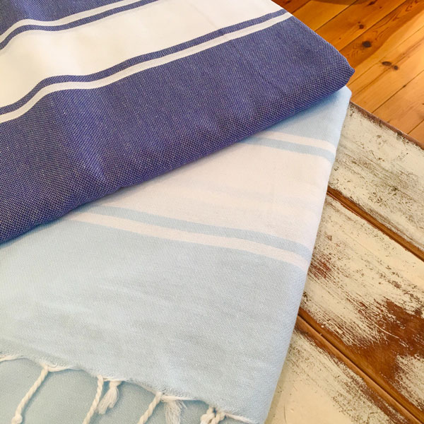 Blue turkish towels
