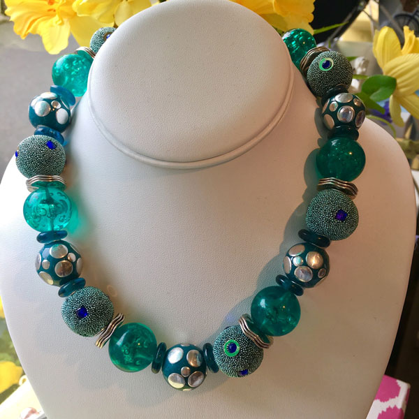 green necklace, Jo Demetra, Carol Lee's Cottage, Rockport MA