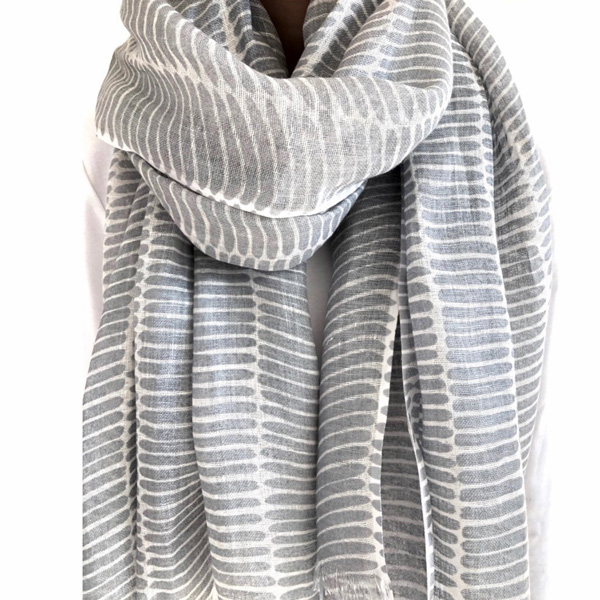 linen scarf gray