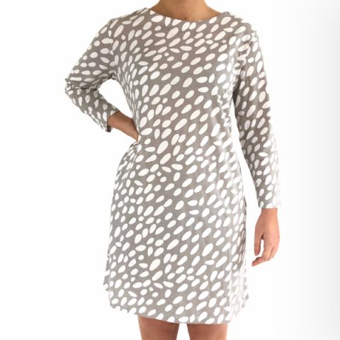 Cheetah Gray 3/4 Sleeve Dress
