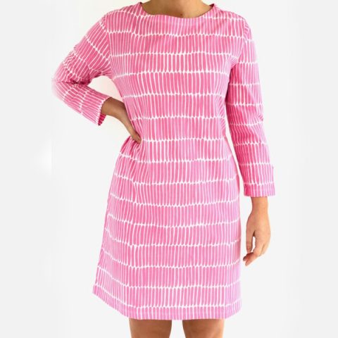 Fence Pink 3/4 Sleeve Dress