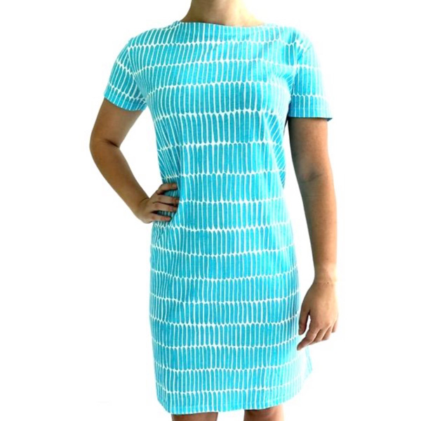 Fence Aqua Short Sleeve Dress