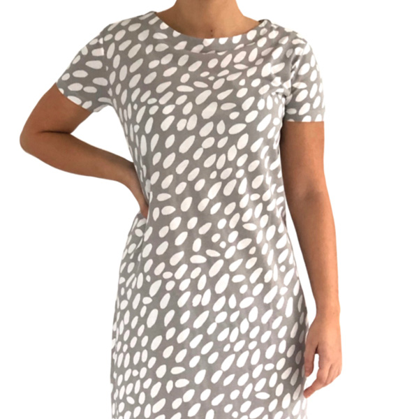 Cheetah Gray Short Sleeve Dress