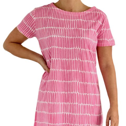 Fence Pink Short Sleeve Dress
