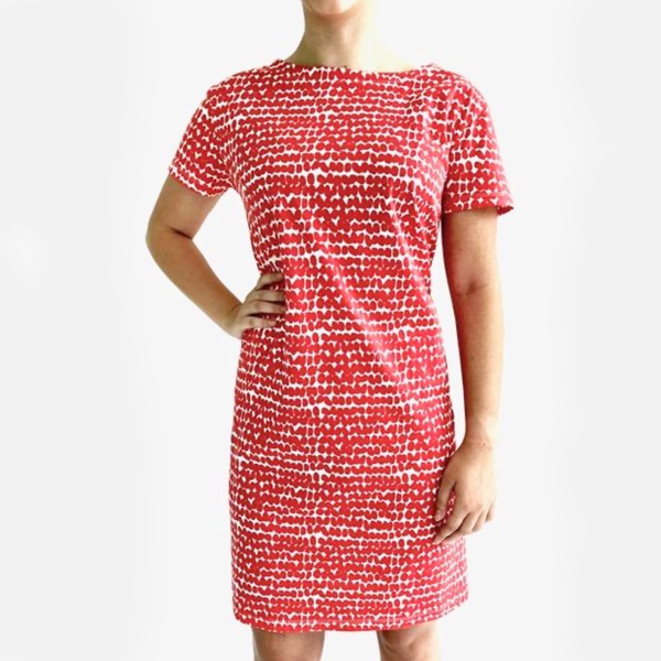 Smudge Red Short Sleeve Dress