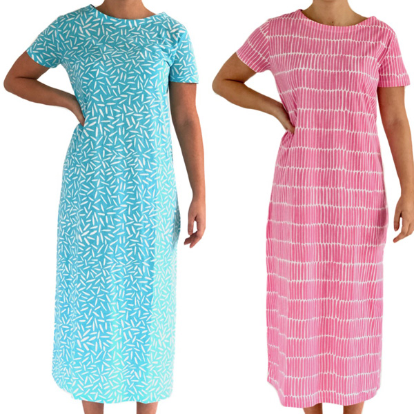 Widget Aqua & Fence Pink – Full Length Dress