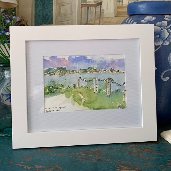 View at Old Garden, watercolor painting