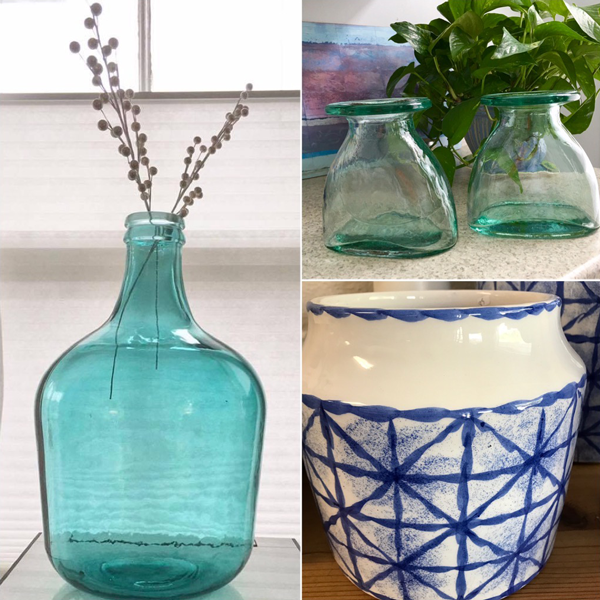 recycled glass & ceramic vases