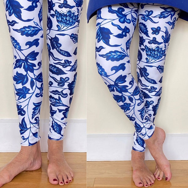 Blue Floral Leggings