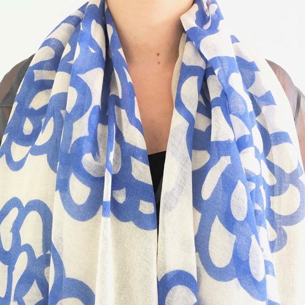 wool scarf, periwinkle