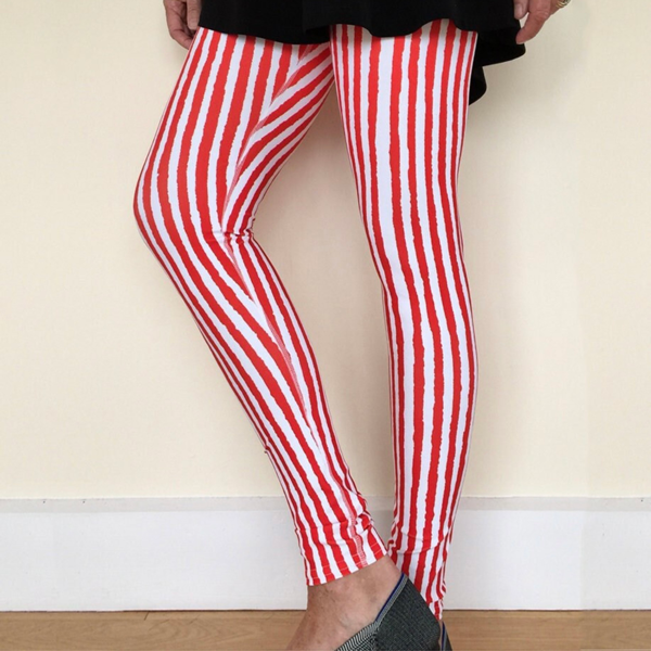 red stripe leggings